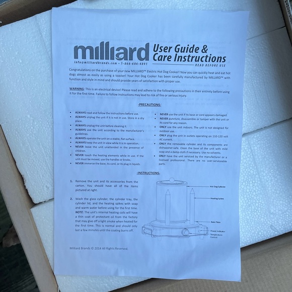 ⚜️Milliard Hot Dog Maker and Bun Warmer! NWT! - Picture 6 of 7